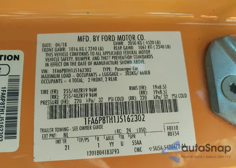 2018 Ford Mustang Ecoboost из США, поврежденный, VIN 1FA6P8TH1J5162302